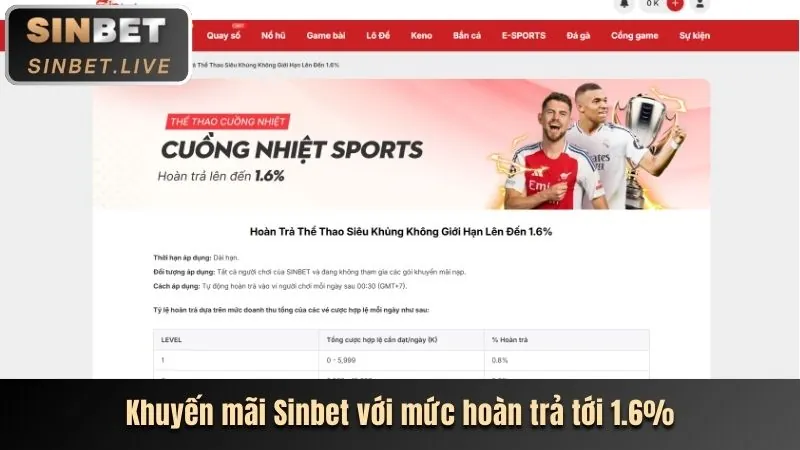 Giao diện cá cược thể thao đa dạng của onpen88 nhà cái